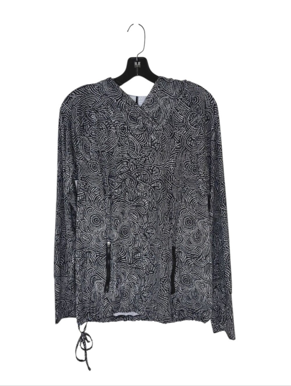 Title Nine Black White Abstract Pullover Hoodie Women's Large Activewear